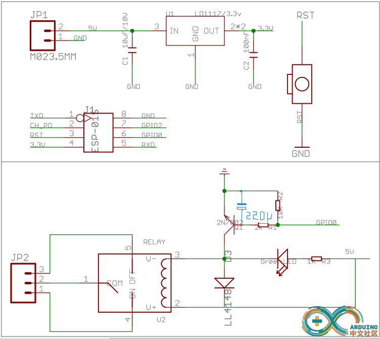 esp8266-01电路图