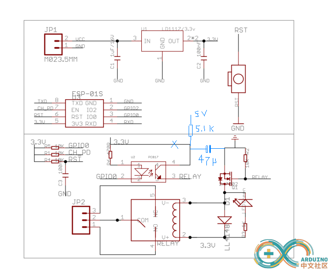 esp8266-01s电路图